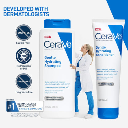 CeraVe Hydrating Shampoo – Mindful Self-Care Shower Essential with Ceramides and Niacinamide for Reactive Scalps