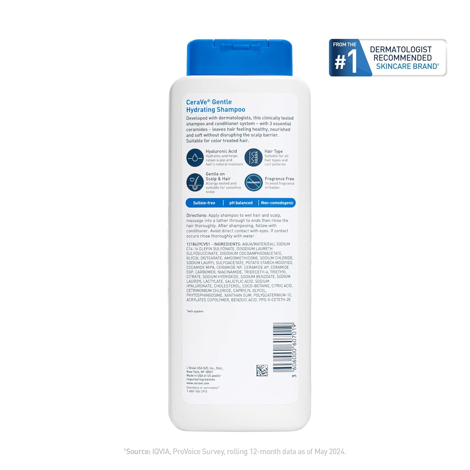 CeraVe Hydrating Shampoo – Mindful Self-Care Shower Essential with Ceramides and Niacinamide for Reactive Scalps