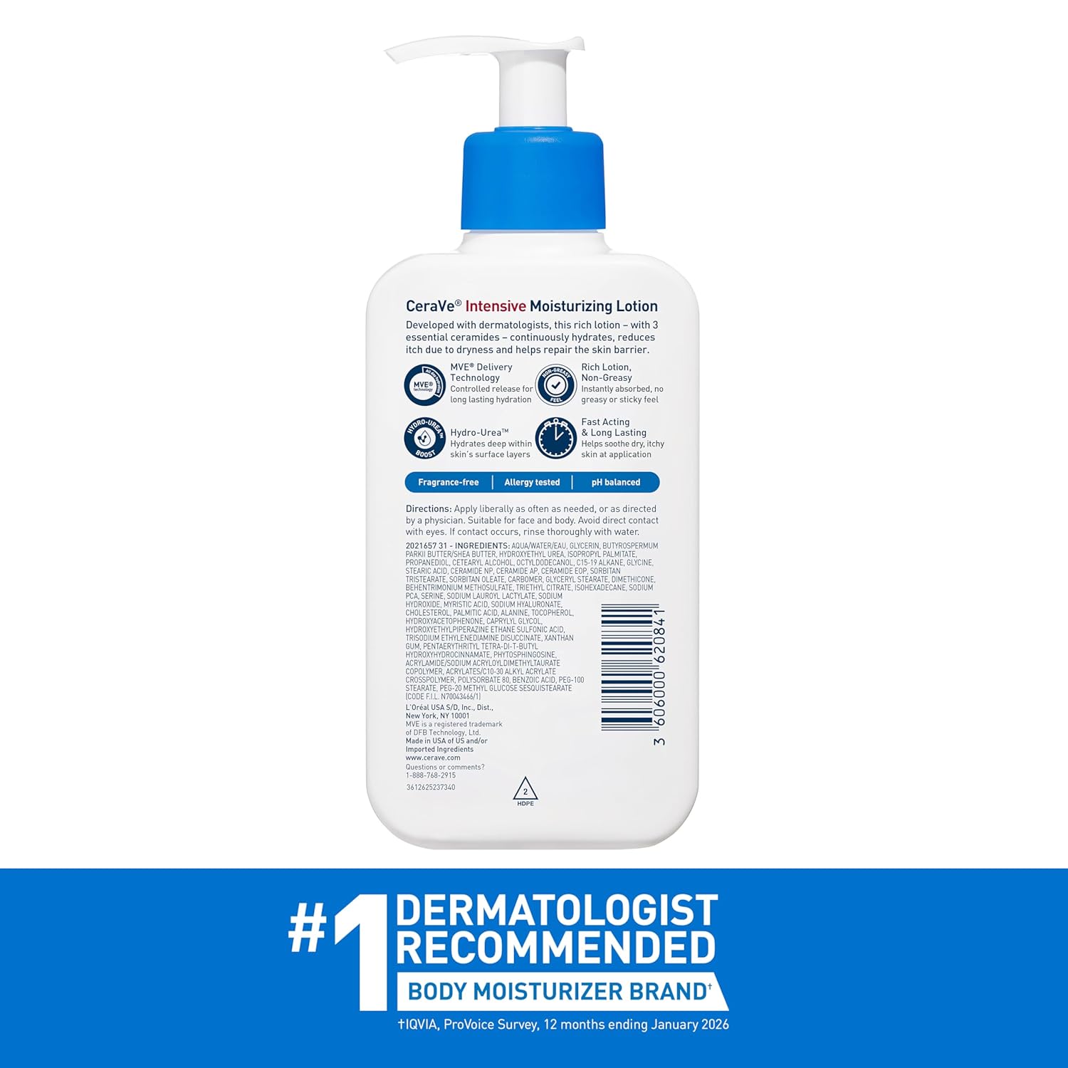 CeraVe Hydro-Urea Body Lotion – Calming Post-Shower Hydration for Stressed, Sensitive Skin
