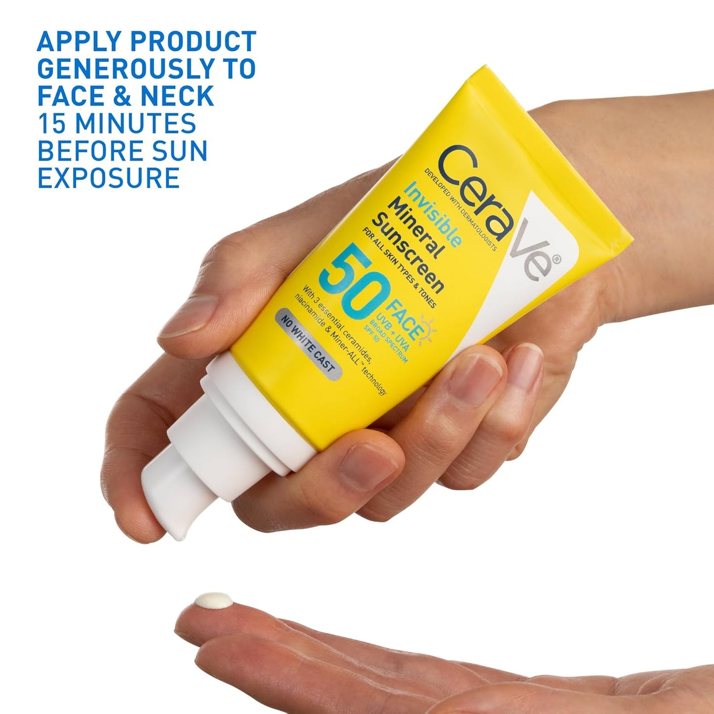 CeraVe Invisible Mineral Sunscreen SPF 50 – Barrier-Repair Daily Ritual for Sensitive Skin