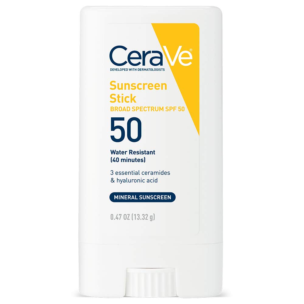 CeraVe Mineral Sunscreen Stick SPF 50 – Gentle Family SPF for Kids' Park Days & Field Trips