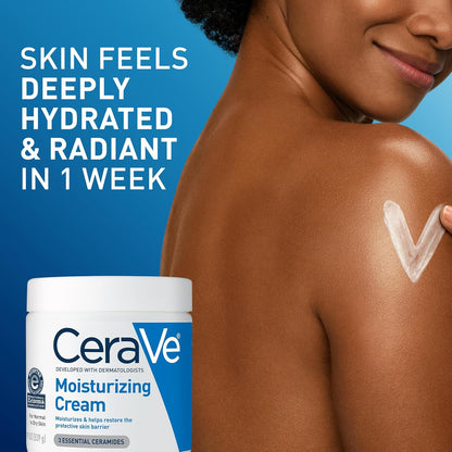 CeraVe Moisturizing Cream – Fragrance Free All-In-One Daily Moisturizer for Clutter-Free Bathroom Counter