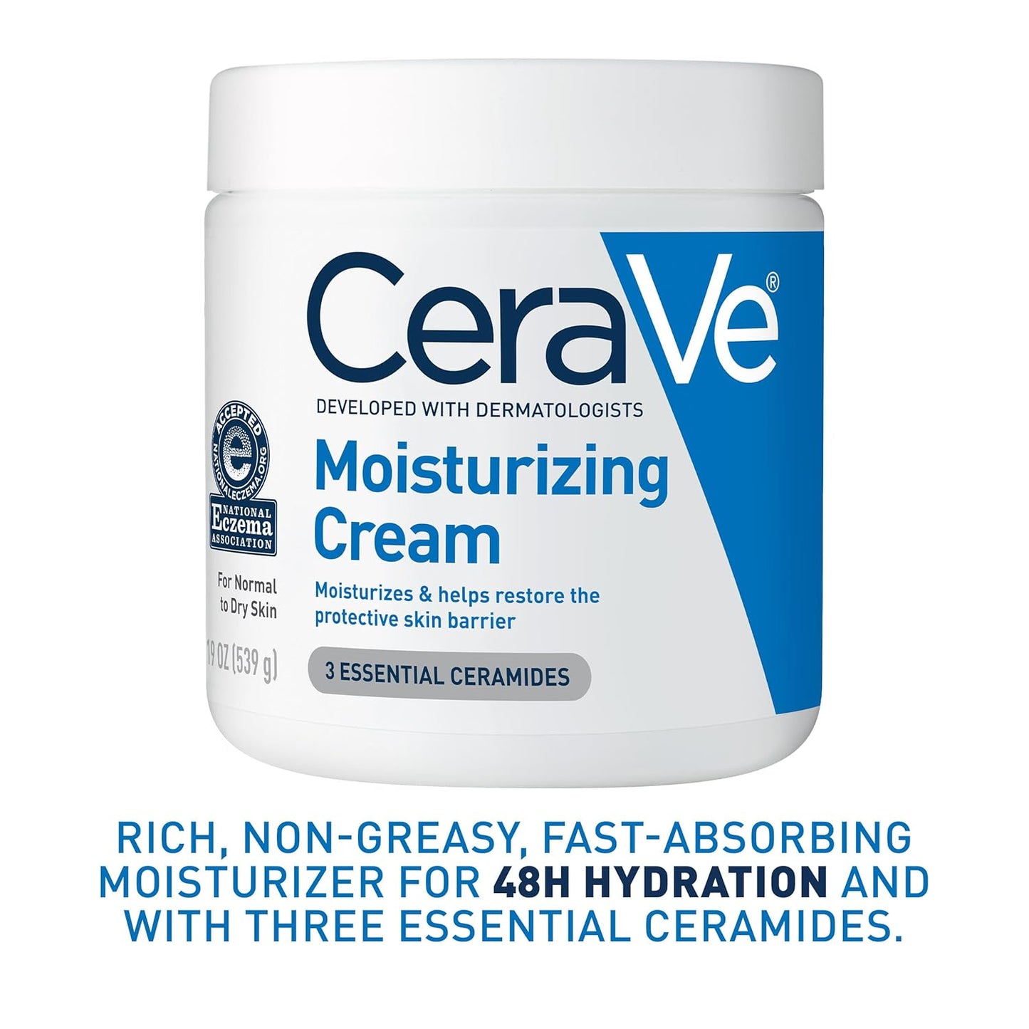CeraVe Moisturizing Cream – Fragrance Free All-In-One Daily Moisturizer for Clutter-Free Bathroom Counter