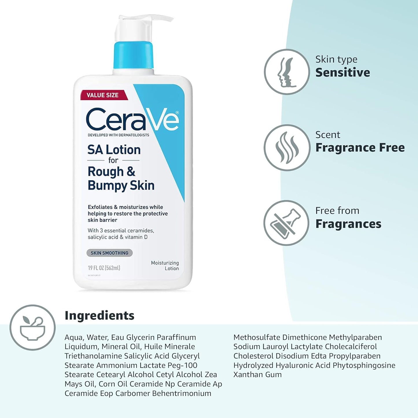 CeraVe SA Lotion – Dermatologist-Formulated Premium Body Treatment Lotion