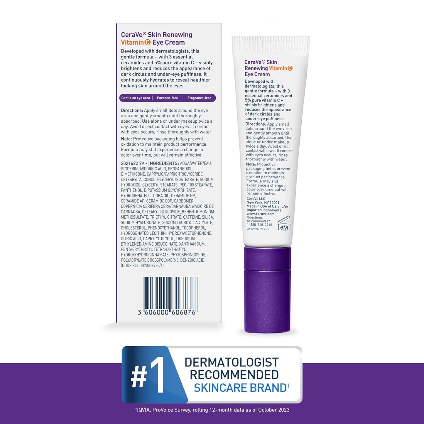 CeraVe Skin Renewing Vitamin C Eye Cream – Mindful Under-Eye Treatment for Dark Circles and Morning Puffiness