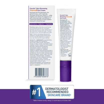 CeraVe Skin Renewing Vitamin C Eye Cream – Mindful Under-Eye Treatment for Dark Circles and Morning Puffiness