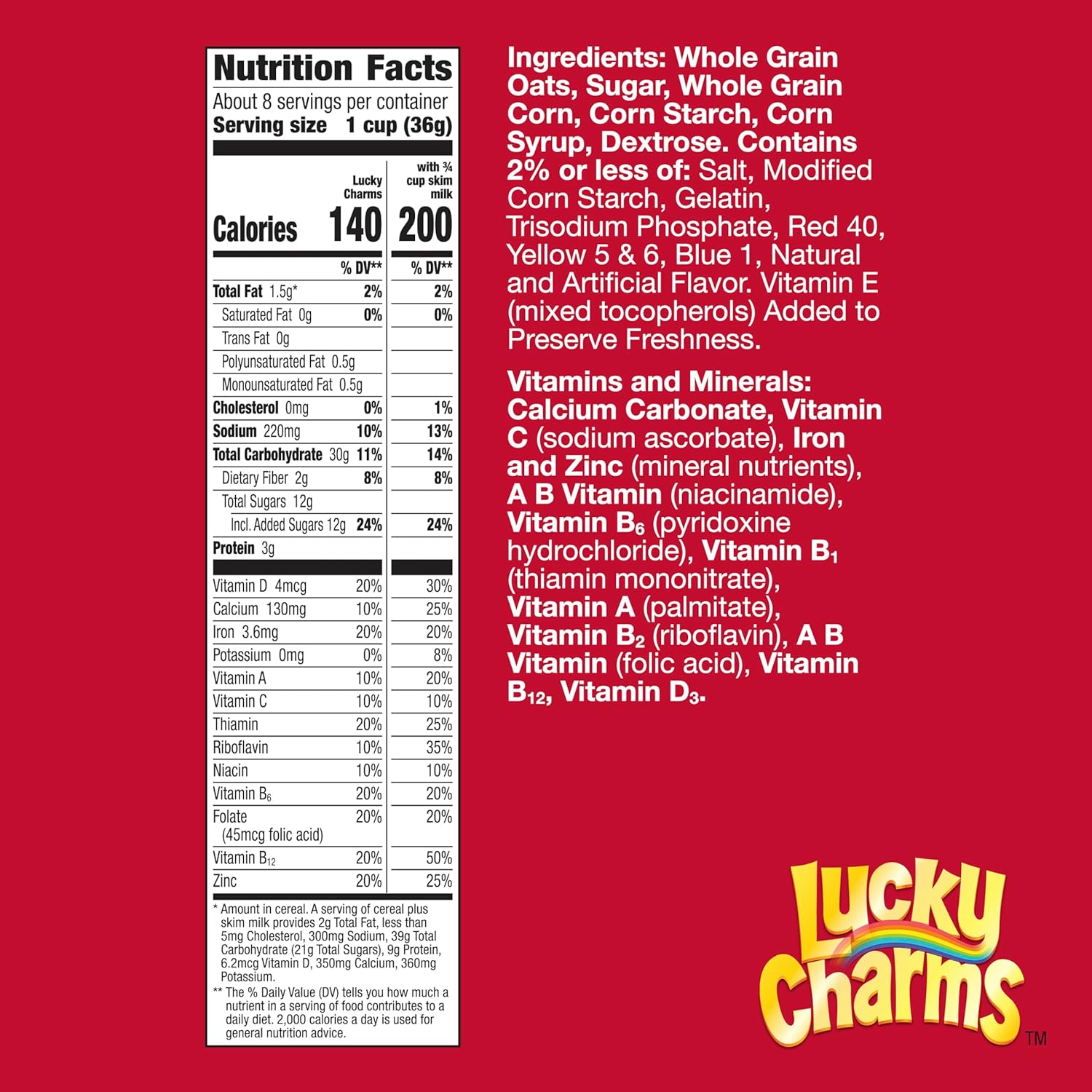 certified gluten free formulation with 12 added vitamins and minerals plus calcium
