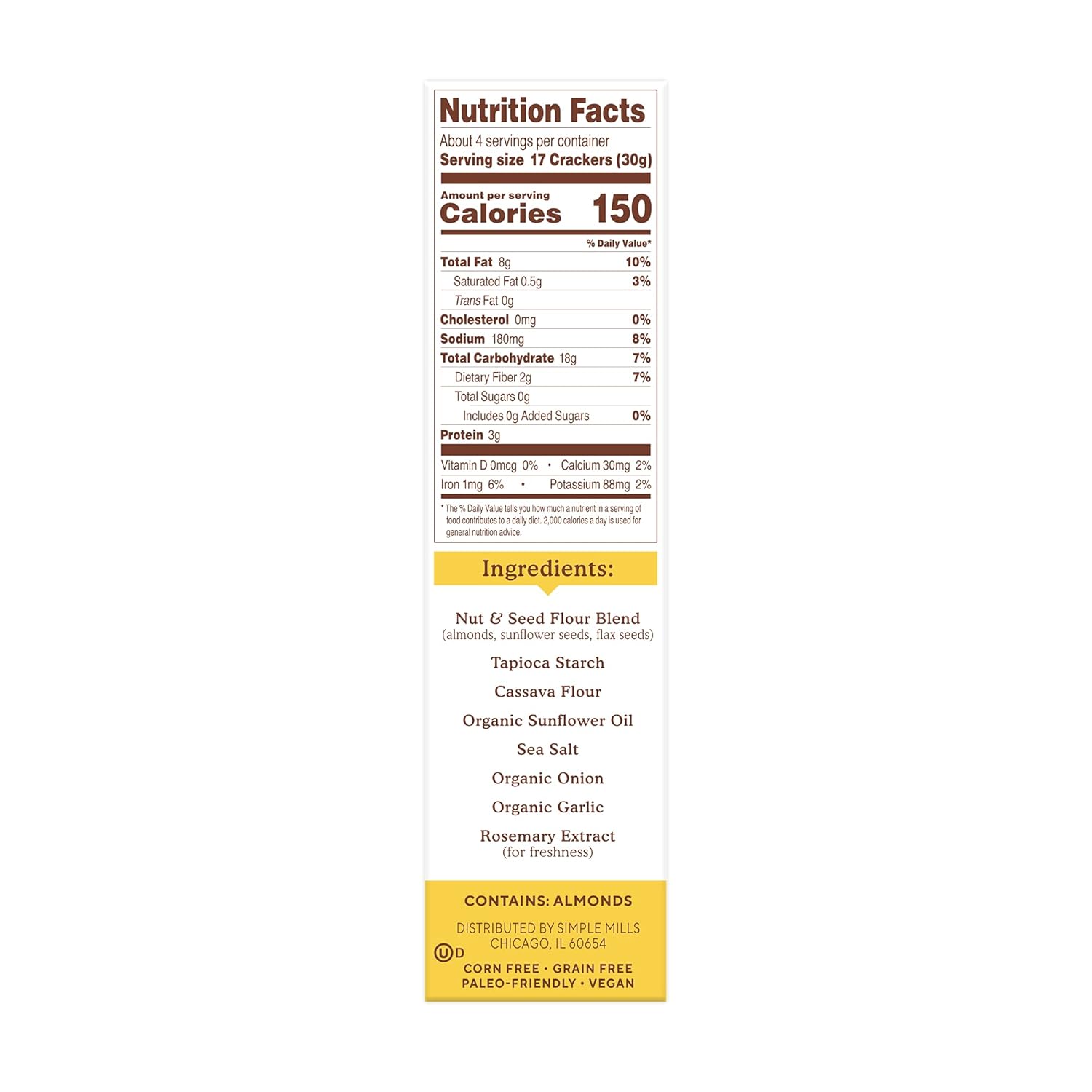 certified gluten free, non-gmo, grain free, corn free, paleo friendly, and plant based