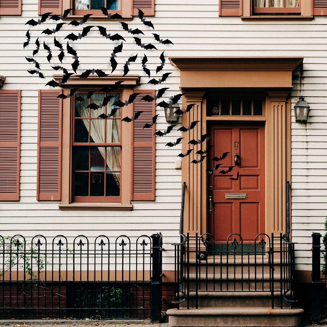 CESOF 3D Halloween Bat Wall Decor – 70-Piece Black PVC Decals for Living Room, Bedroom & Fireplace Mantle Accents