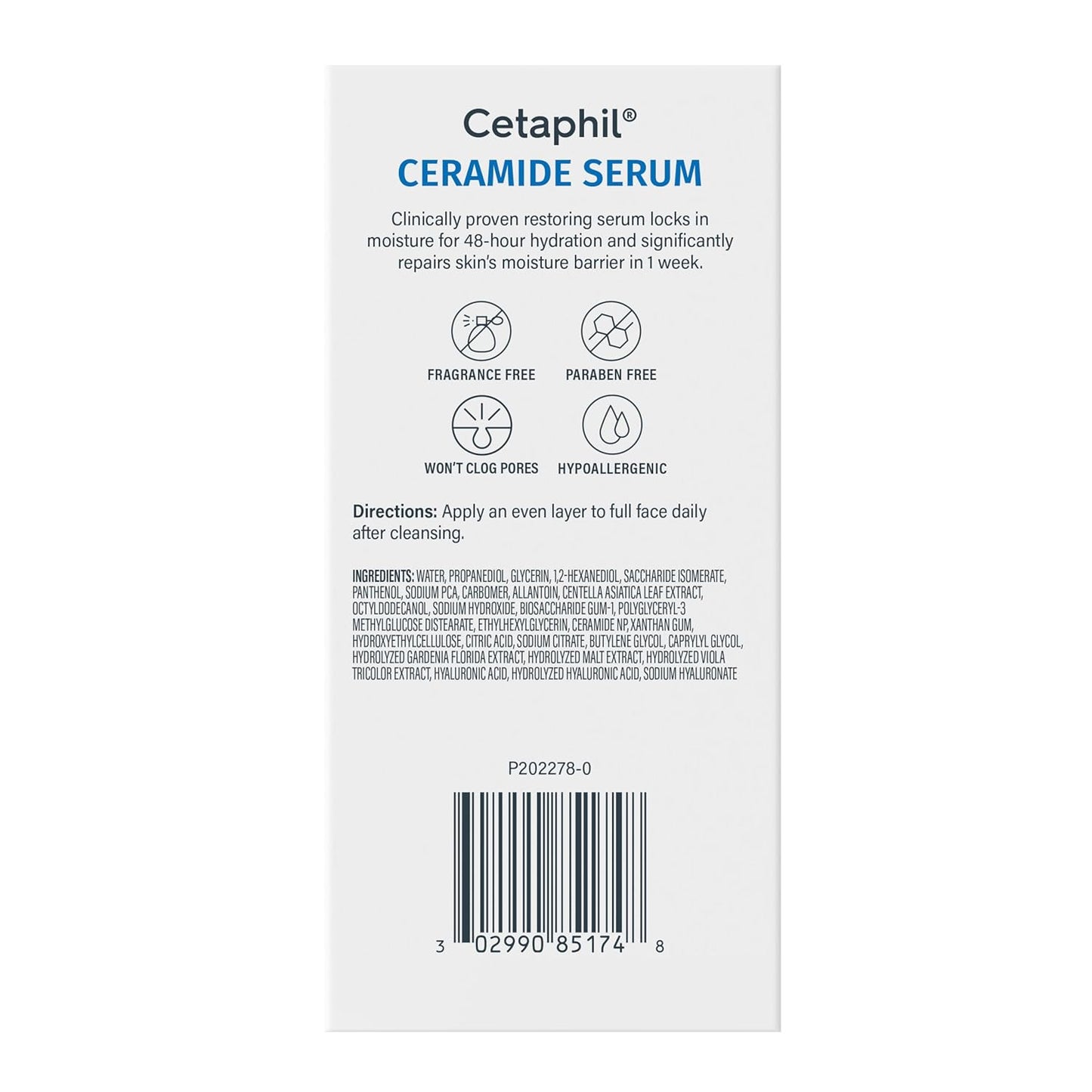 Cetaphil Ceramide Serum – Hypoallergenic, Fragrance-Free Hydration for Sensitive, Reactive Skin