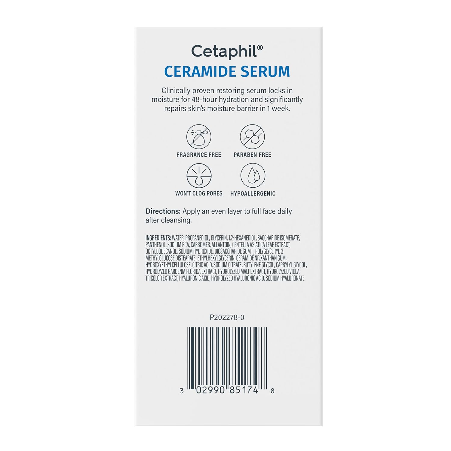 Cetaphil Ceramide Serum – Hypoallergenic, Fragrance-Free Hydration for Sensitive, Reactive Skin
