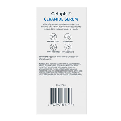 Cetaphil Ceramide Serum – Hypoallergenic, Fragrance-Free Hydration for Sensitive, Reactive Skin