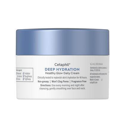 Cetaphil Deep Hydration Healthy Glow Daily Face Cream – Dermatologist-Tested Fragrance-Free Moisturizer for Sensitive, Reactive Skin