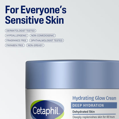 Cetaphil Deep Hydration Healthy Glow Daily Face Cream – Dermatologist-Tested Fragrance-Free Moisturizer for Sensitive, Reactive Skin