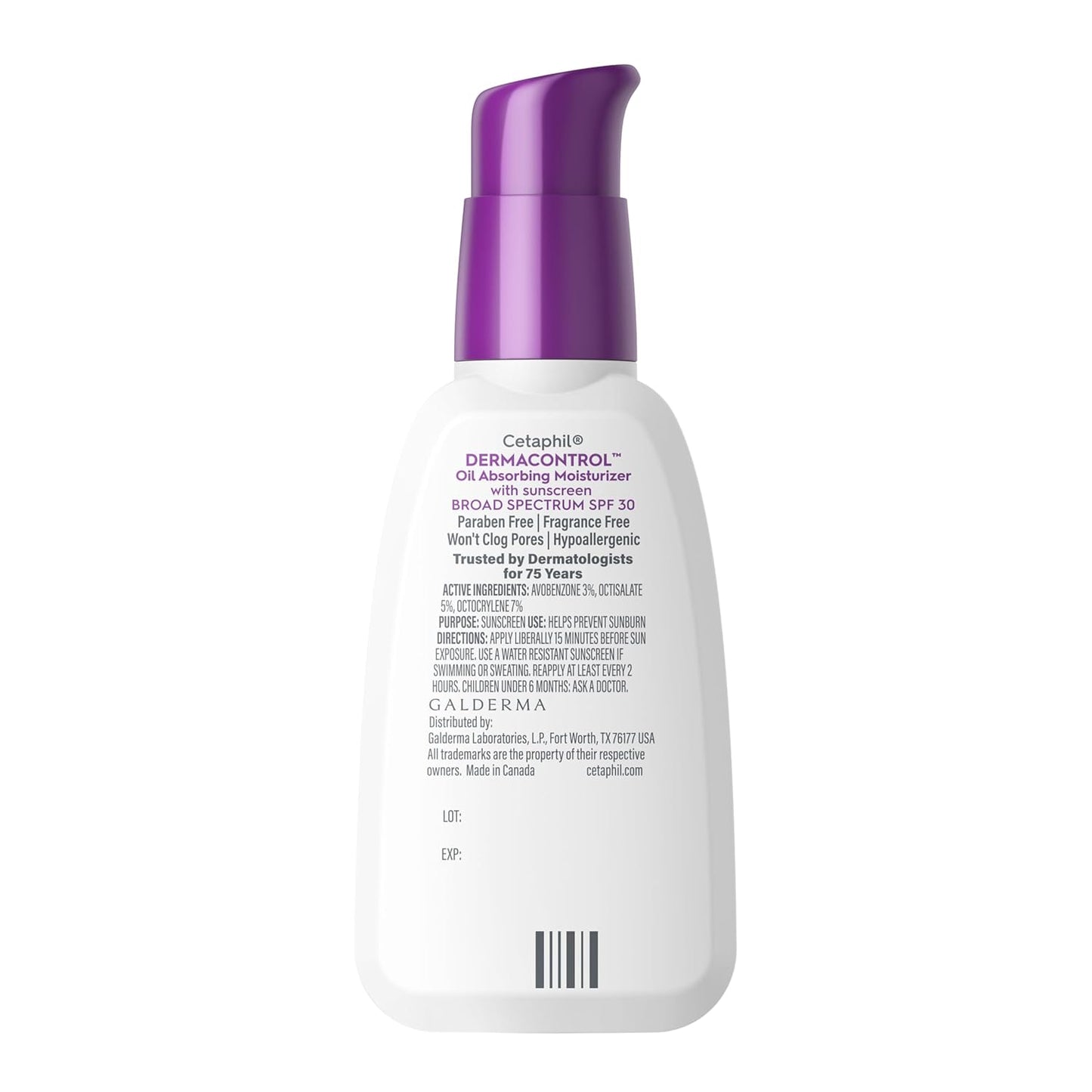 Cetaphil DermaControl Oil Absorbing Moisturizer SPF 30 – Travel-Size UV Protection for Commuters and Outdoor Days