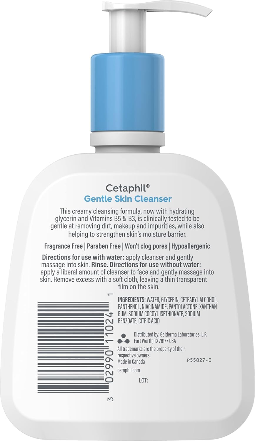 Cetaphil Face Wash, Fragrance Free Gentle Cleanser for Dry Skin – Clean Vanity Minimalist Counter Staple