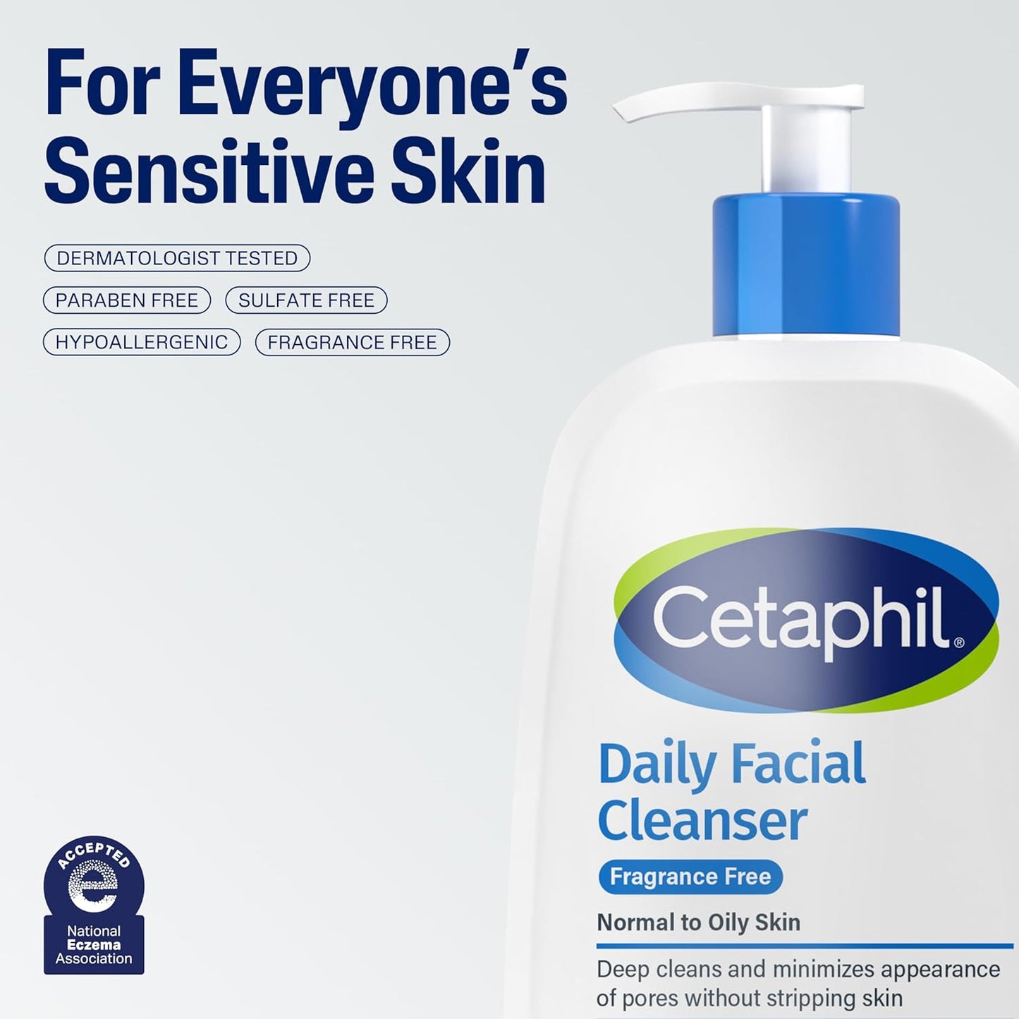 Cetaphil Foaming Face Wash – Clean, Uncomplicated Skincare Step for Minimalist Bathroom Counters, 16 Oz