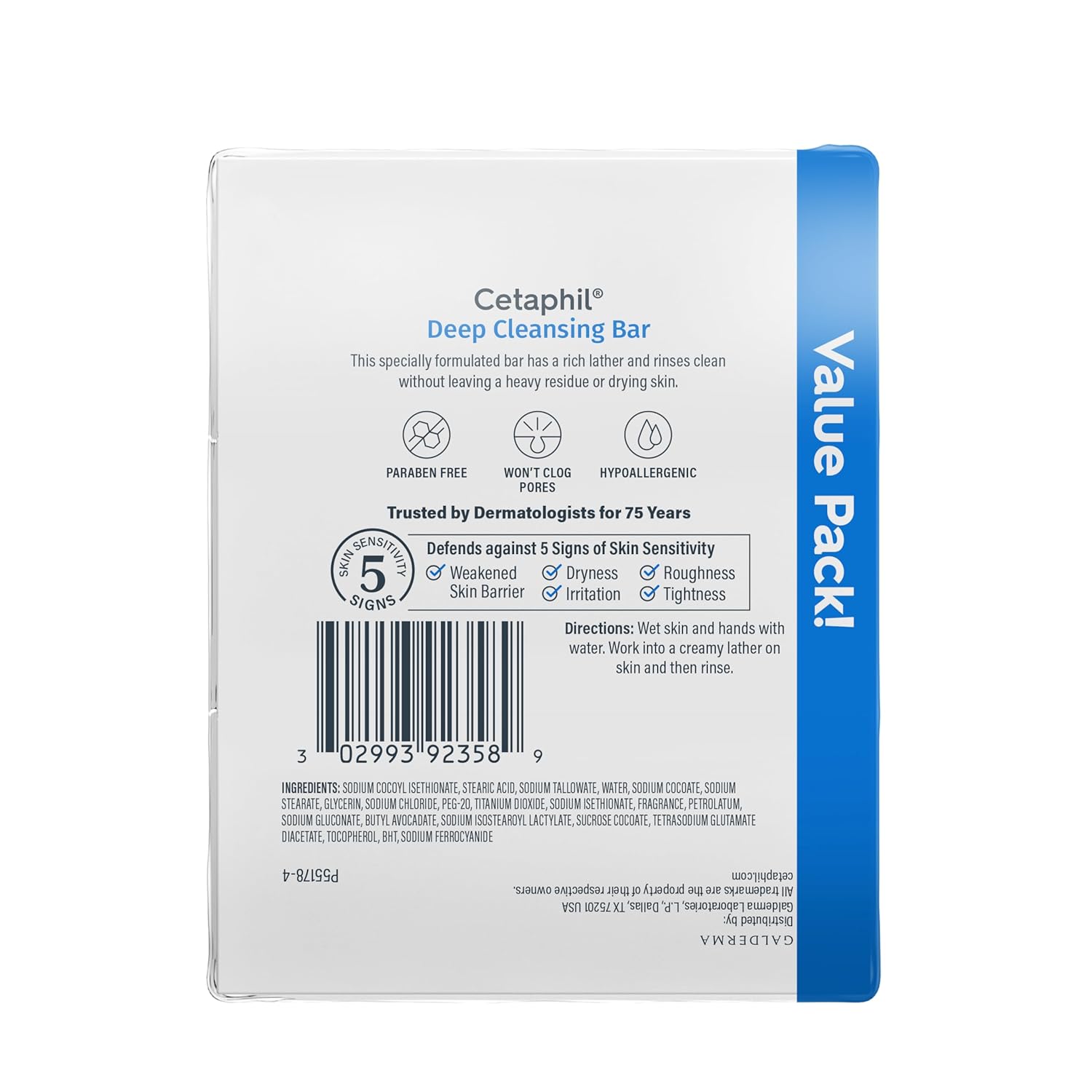 Cetaphil Gentle Cleansing Bar – Hypoallergenic Family Bar for Kids Bath and Sensitive Skin
