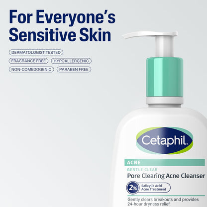 Cetaphil Gentle Clear Acne Cleanser – Streamlined One-Step Daily Wash for Minimalist Skincare Routines and Clean Vanities
