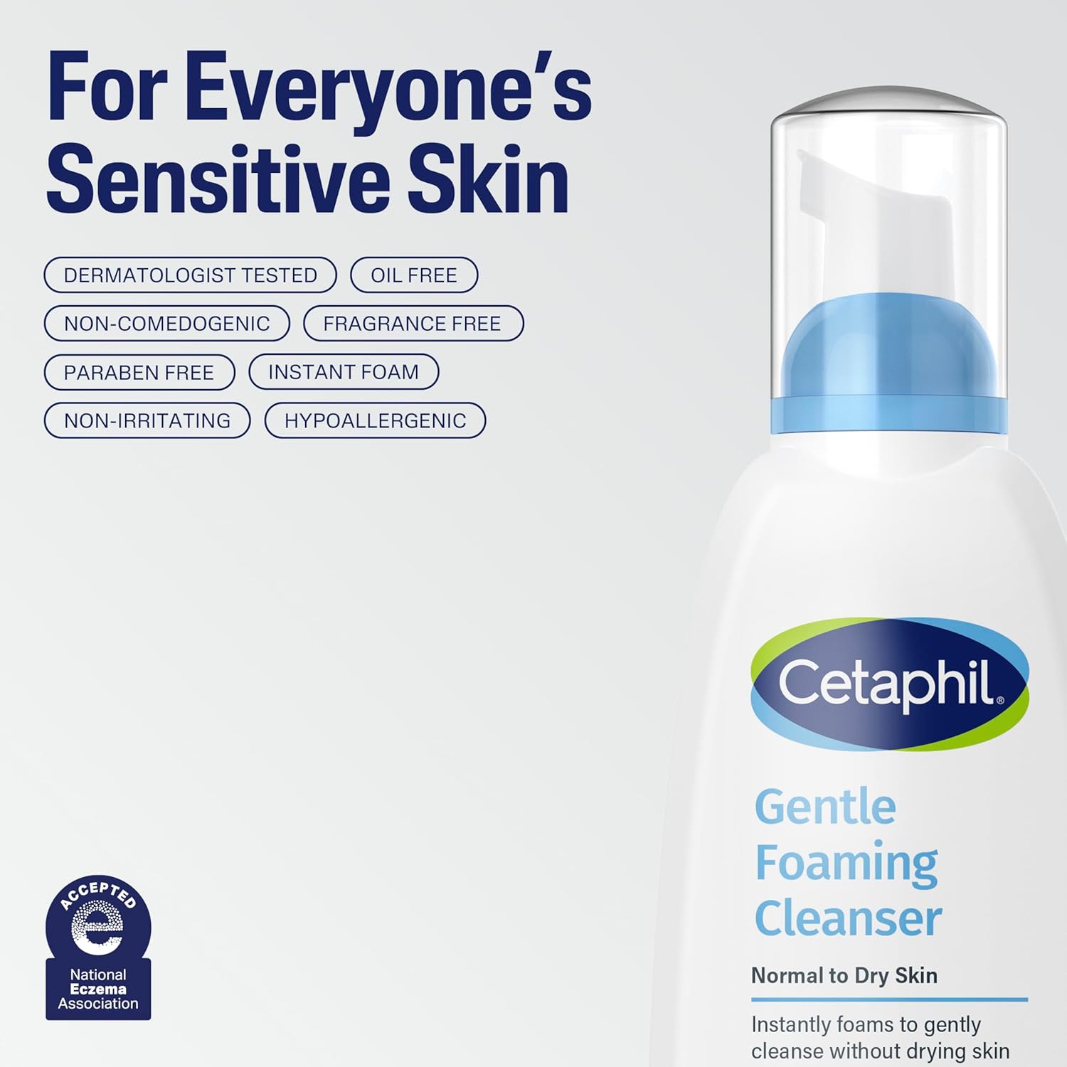 Cetaphil Gentle Foaming Cleanser – Calming Daily Wind-Down Facial Wash for Dry, Sensitive Skin Types