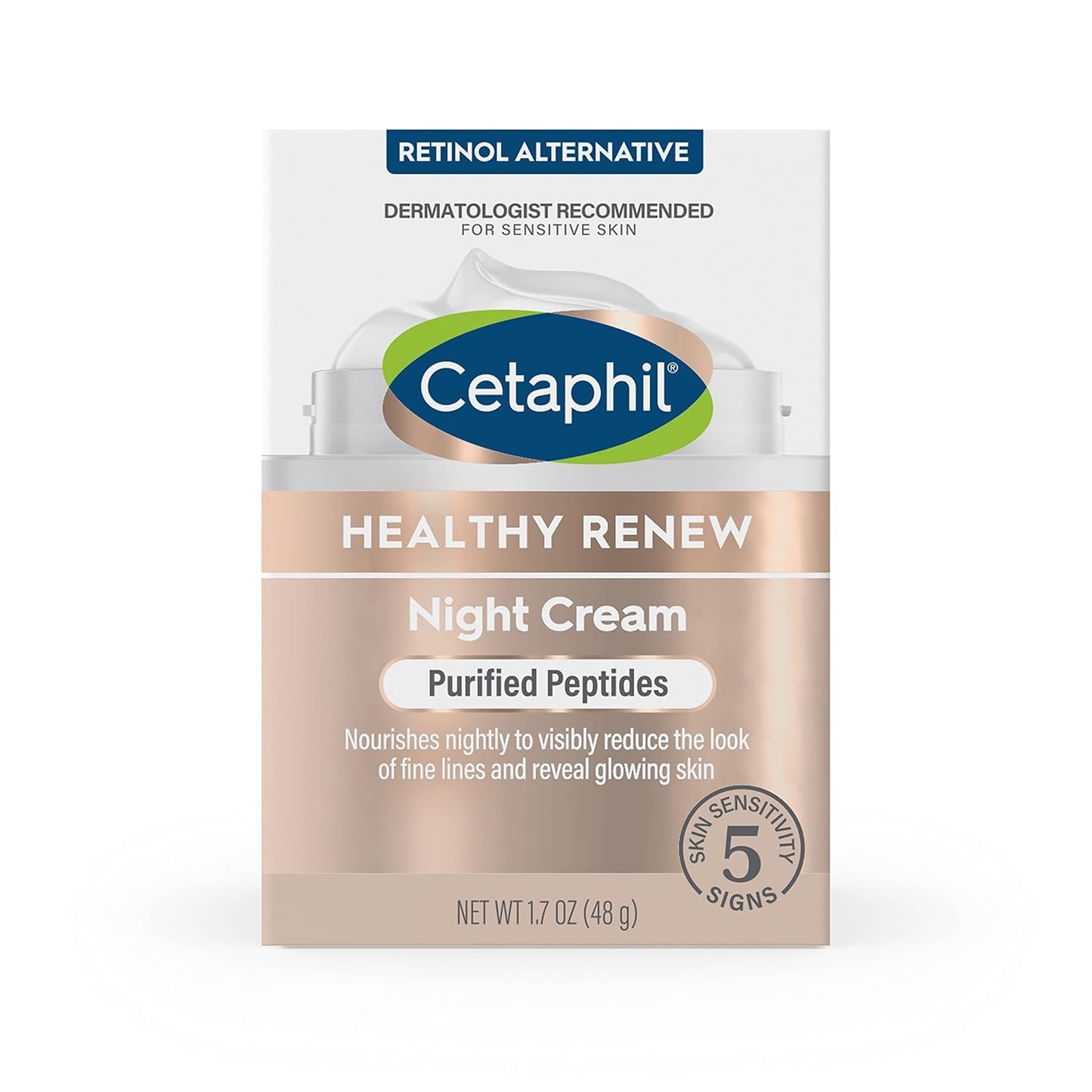 Cetaphil Healthy Renew Night Cream – Thoughtful Birthday Gift for Women, Anti-Aging Peptide Cream for Sensitive Skin