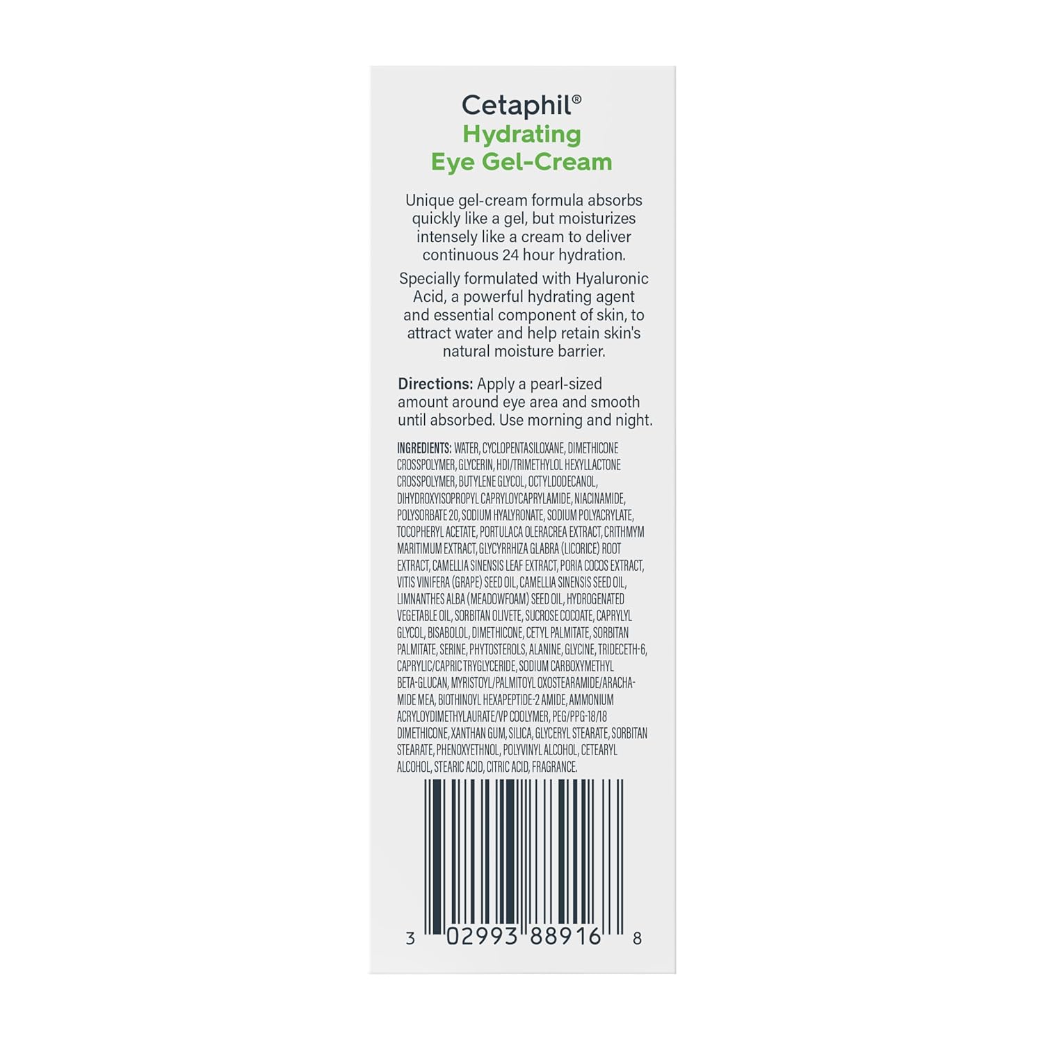 Cetaphil Hydrating Eye Gel-Cream – Mindful Morning Skincare Step for Smoother Under-Eyes, Lightweight Gel-Cream