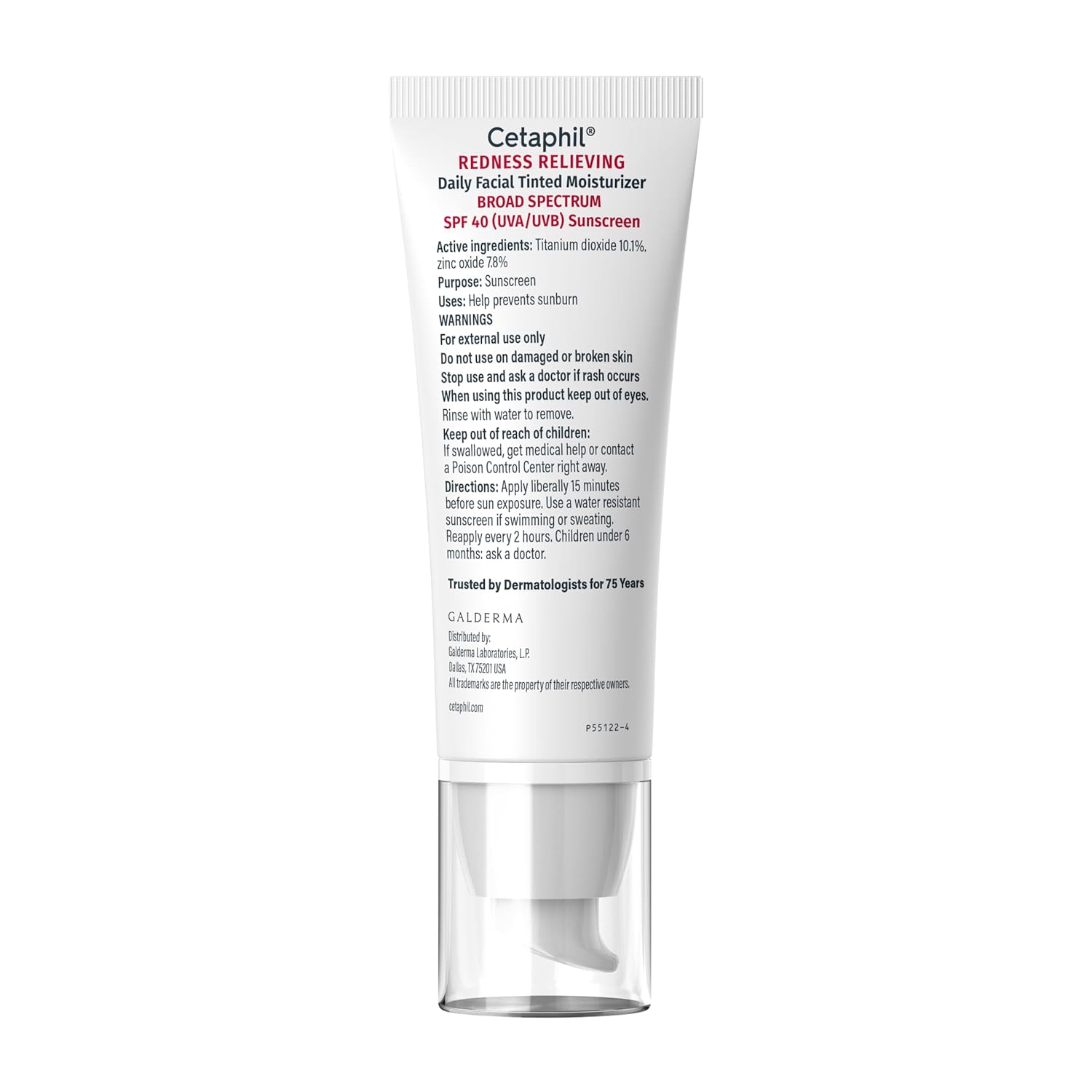 CETAPHIL Redness Relieving Daily Facial Moisturizer SPF 40 – Reef-Safe Tinted SPF for Beach and Travel Days