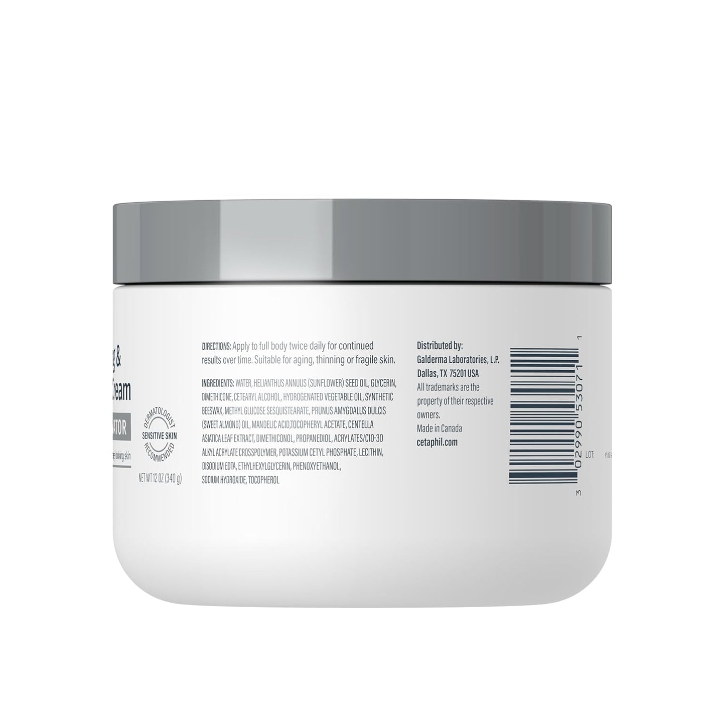 Cetaphil Skin Activator Hydrating & Firming Body Cream 12oz – Post Shower Self Care Step for Crepey Arms Legs and Chest