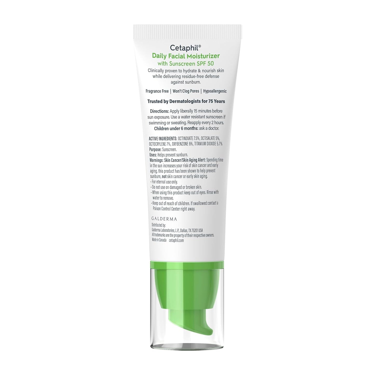 Cetaphil SPF 50 Moisturizer – Effortless One-Step Skincare for Minimalist Routines, No White Cast Finish