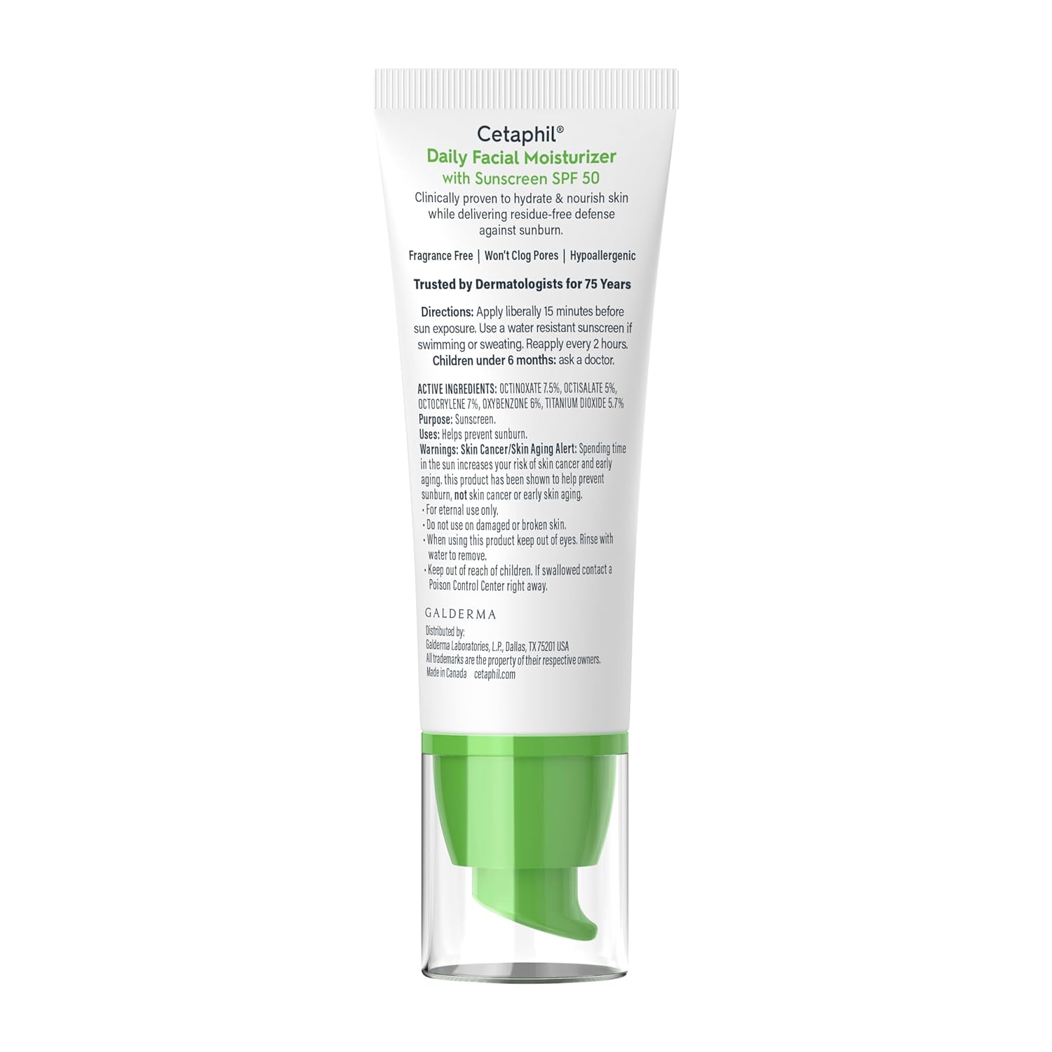 Cetaphil SPF 50 Moisturizer – Effortless One-Step Skincare for Minimalist Routines, No White Cast Finish