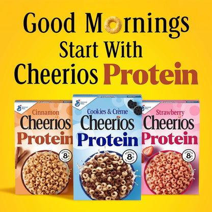 Cheerios Protein Strawberry Cereal – Kid-Friendly Gluten Free Lunchbox Snack with 8g Protein, 15 oz Family Size