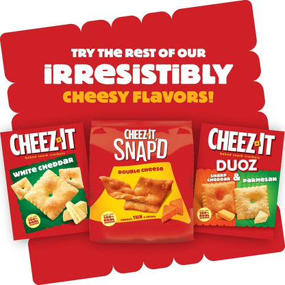 Cheez-It Grooves Sharp White Cheddar Crackers – Portable Crunchy Snack for Road Trips, Hiking Trails, and Camping Coolers, 3.25oz Multipack