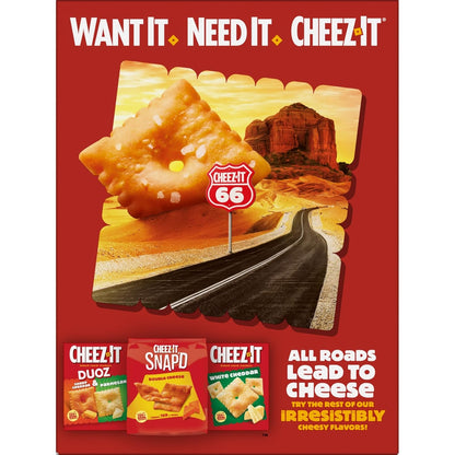 Cheez-It Grooves Sharp White Cheddar Crackers – Portable Crunchy Snack for Road Trips, Hiking Trails, and Camping Coolers, 3.25oz Multipack