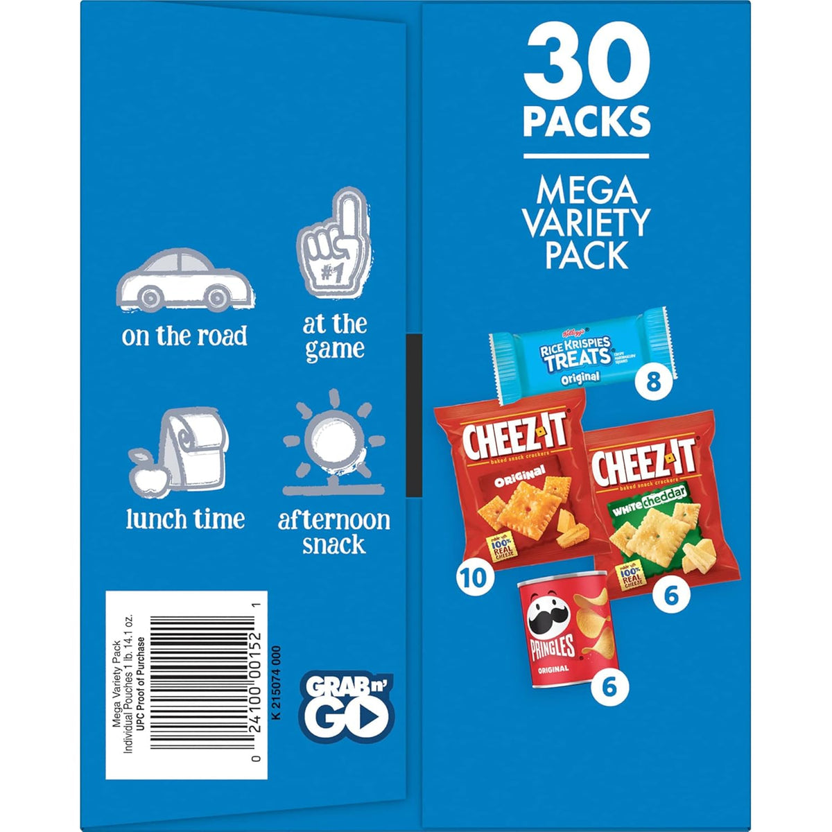 Cheez-It, Pringles & Rice Krispies Treats Bulk Snack Box – Kid-Friendly Lunch and Snack Drawer Variety, 30 Single-Serve