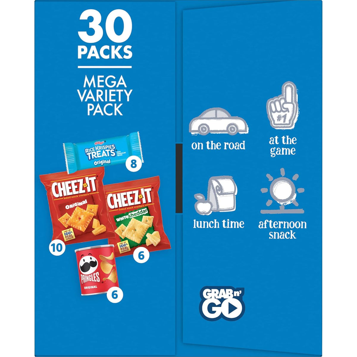 Cheez-It, Pringles & Rice Krispies Treats Bulk Snack Box – Kid-Friendly Lunch and Snack Drawer Variety, 30 Single-Serve