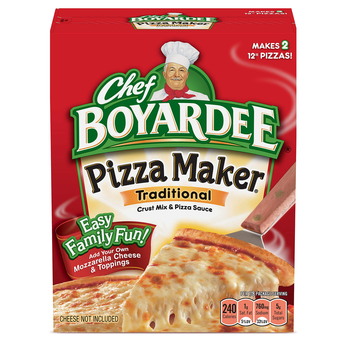 Chef Boyardee Cheese Pizza Maker 31.85 oz – Pantry-Friendly Pizza Kit Made Without Artificial Flavors or Colors