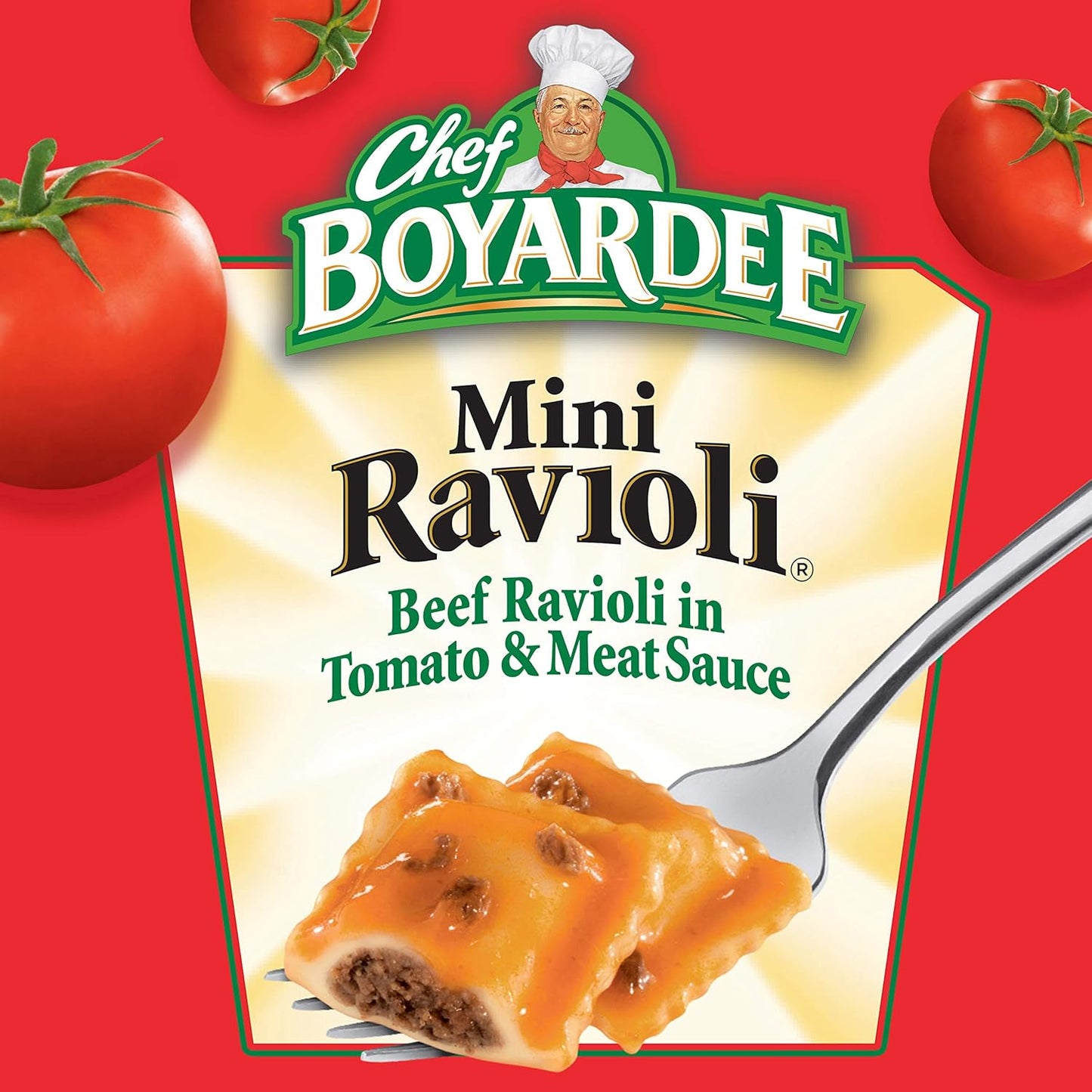 Chef Boyardee Mini Beef Ravioli, Kid-Friendly Bite-Sized Pasta in Tomato Sauce for School Lunches, 15 oz Can