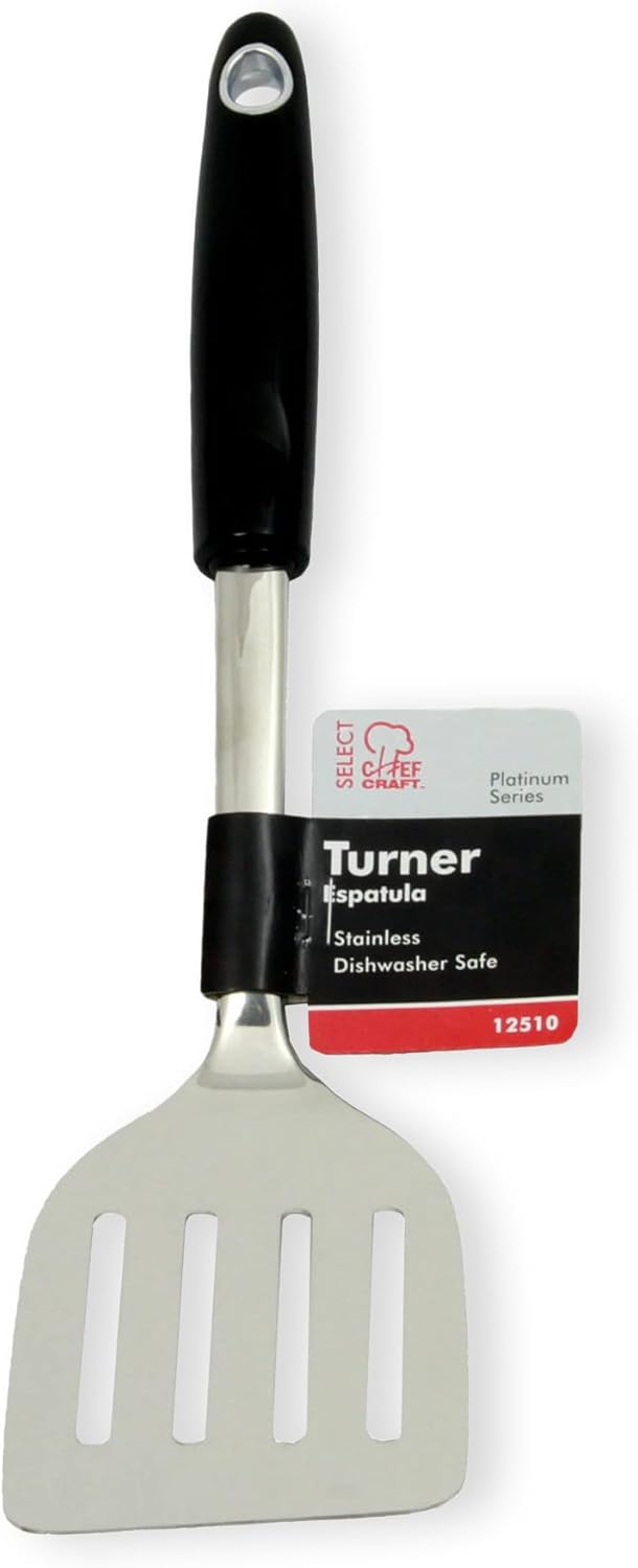 Chef Craft Heavy Duty Spatula – Dishwasher-Safe Tool for Fast Kitchen Cleanup, 13.5 Inch Stainless Steel