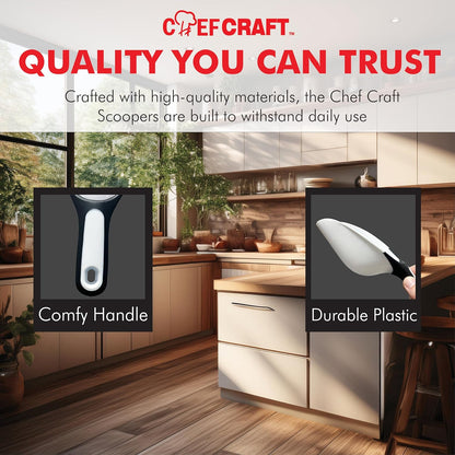Chef Craft Select Plastic Scoop – Simple Two-Piece Form for Intentional Kitchen Storage