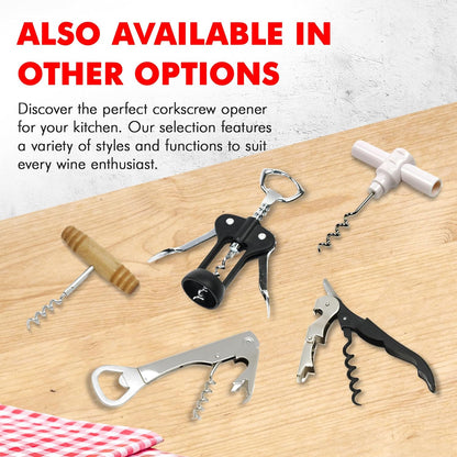Chef Craft Select Waiters Corkscrew – Camping and Tailgate Wine Key, Durable Stainless Corkscrew with Built-In Bottle Opener