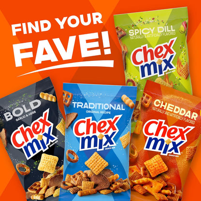 Chex Mix Cheddar Snack Mix Tub – Office Pantry and Break Room Snack for Shared Workspaces, 20 oz Resealable