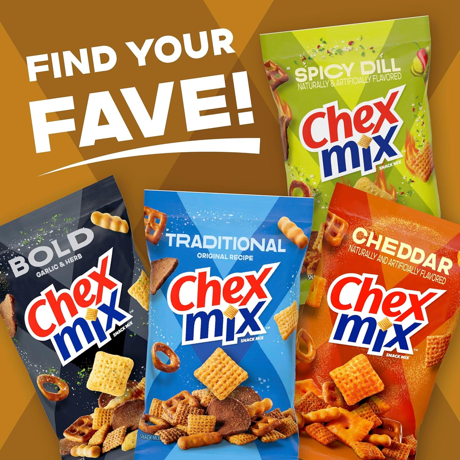 Chex Mix Turtle Snack Mix – No- Refrigeration Grab-and-Go Snack Bag for Children's Playroom and Bedroom