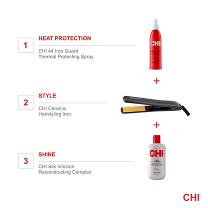 CHI Original 1-Inch Ceramic Flat Iron Silky Frizz-Free Straightener for Personal Care and Self-Care Sundays