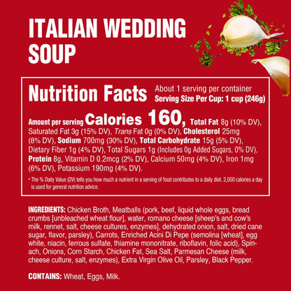 chicken broth base with beef and pork meatballs