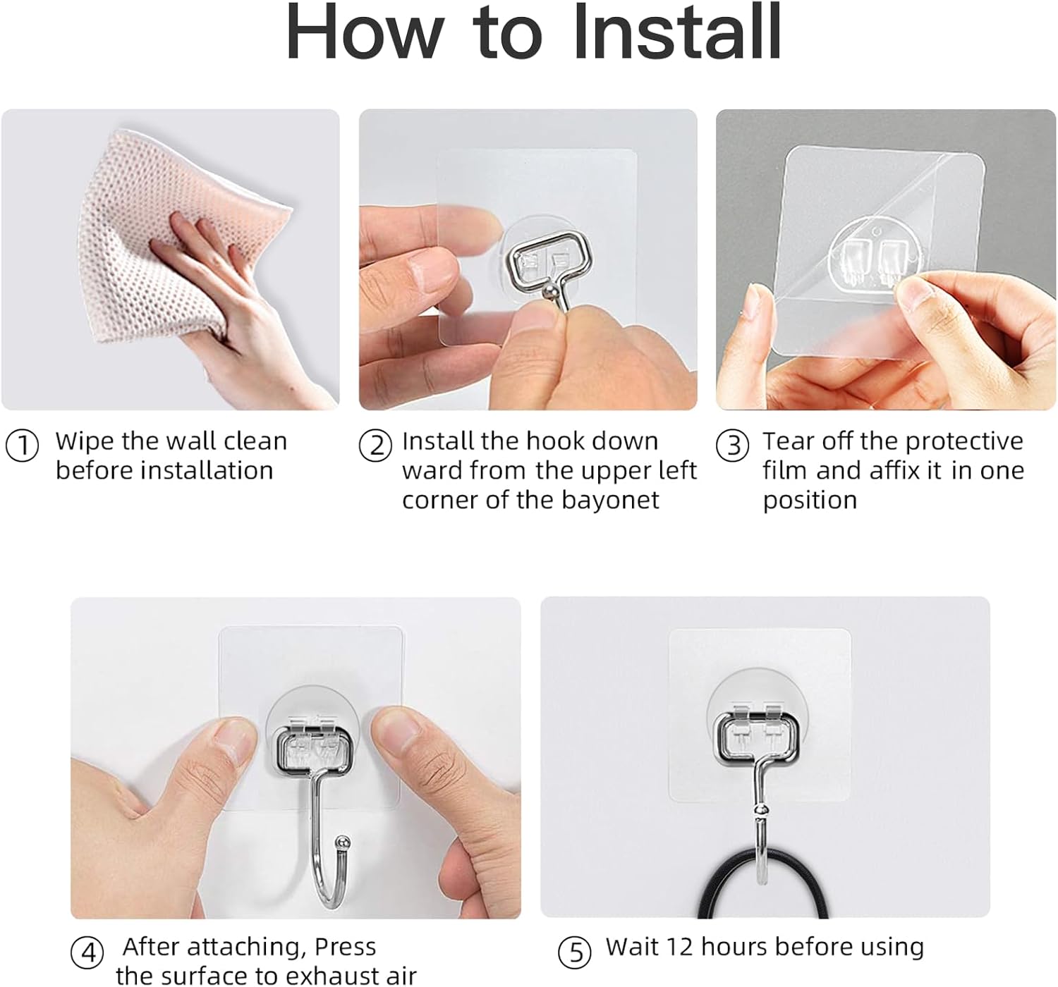 Child-Safe Adhesive Hooks – No-Drill Nursery Wall Hooks, Removable and Damage-Free