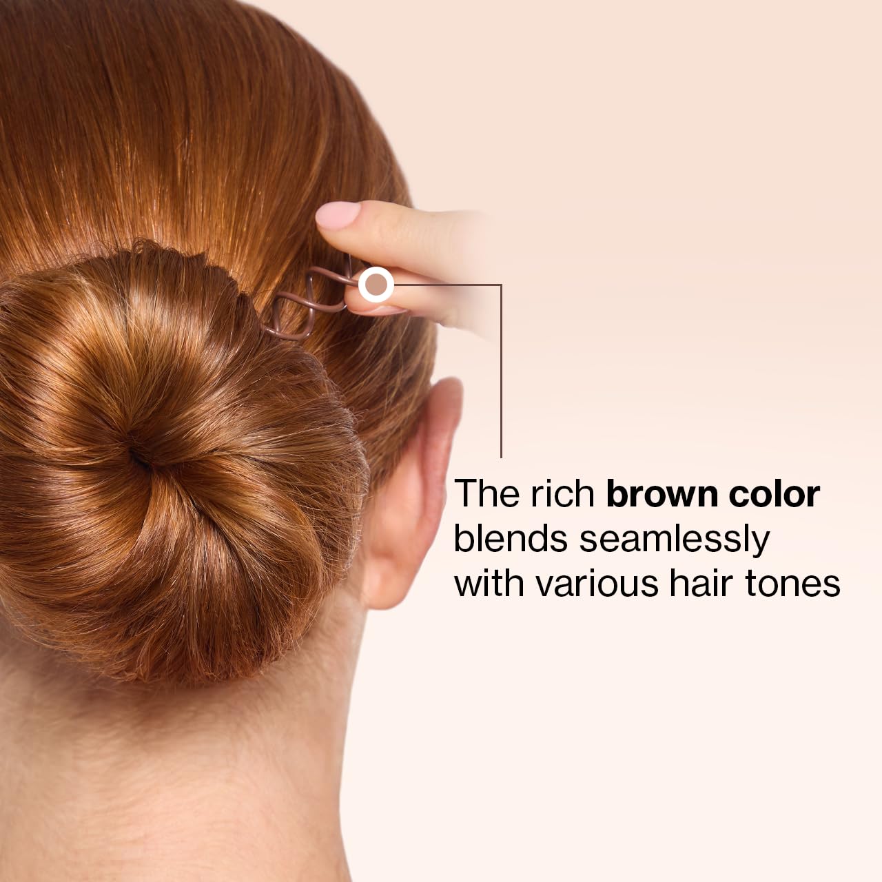 chip-resistant brown coating that conceals pins in dark hair