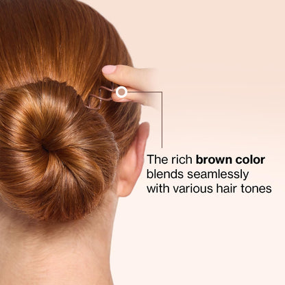 chip-resistant brown coating that conceals pins in dark hair