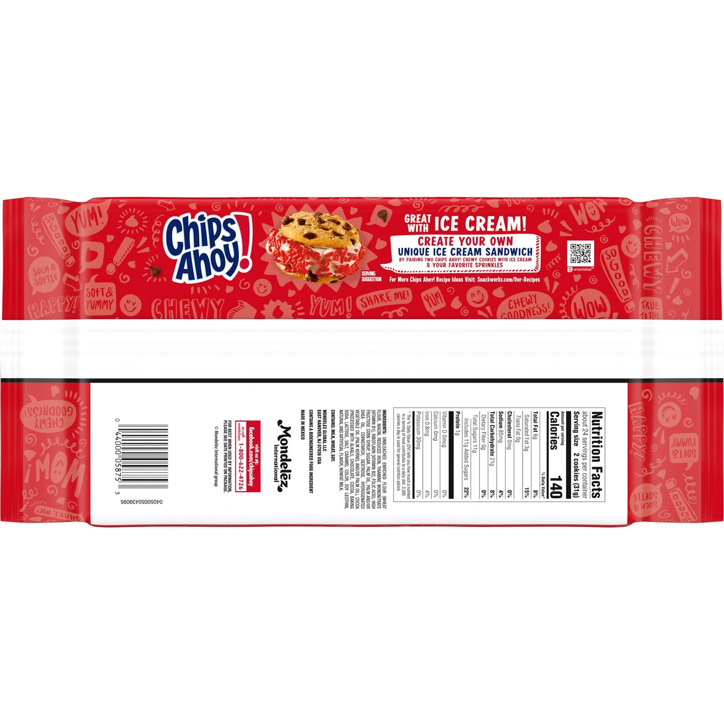 CHIPS AHOY! Chewy Chocolate Chip Cookies Lunch Box Snack for Kids School Cafeteria Treat