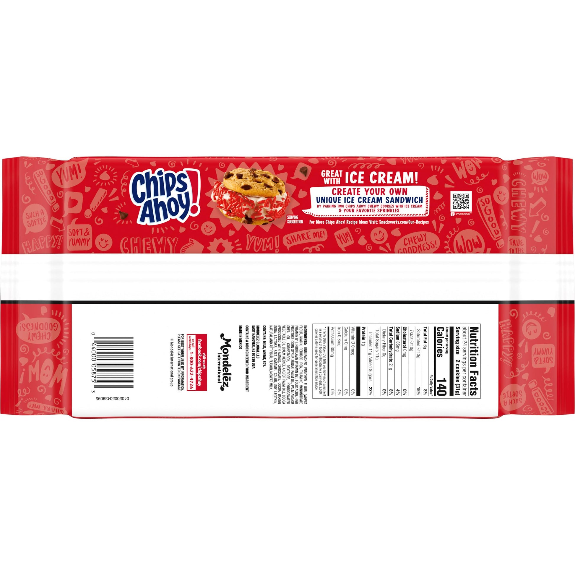 CHIPS AHOY! Chewy Chocolate Chip Cookies Lunch Box Snack for Kids School Cafeteria Treat