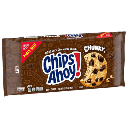 CHIPS AHOY! Chunky Fudgy Cookies Party Size – Hostess Gift for Holiday Gatherings, 24.75 oz Resealable Pouch